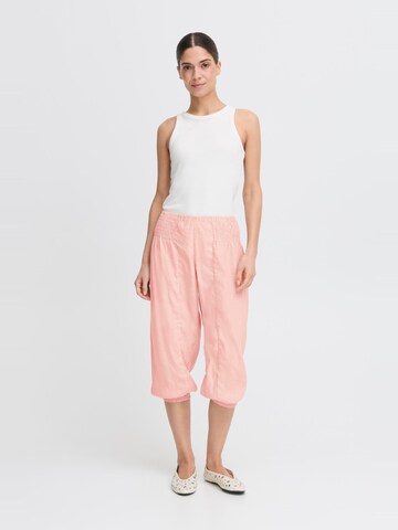 PULZ Jeans Tapered Trousers ' PZJILL LINEN ' in Pink