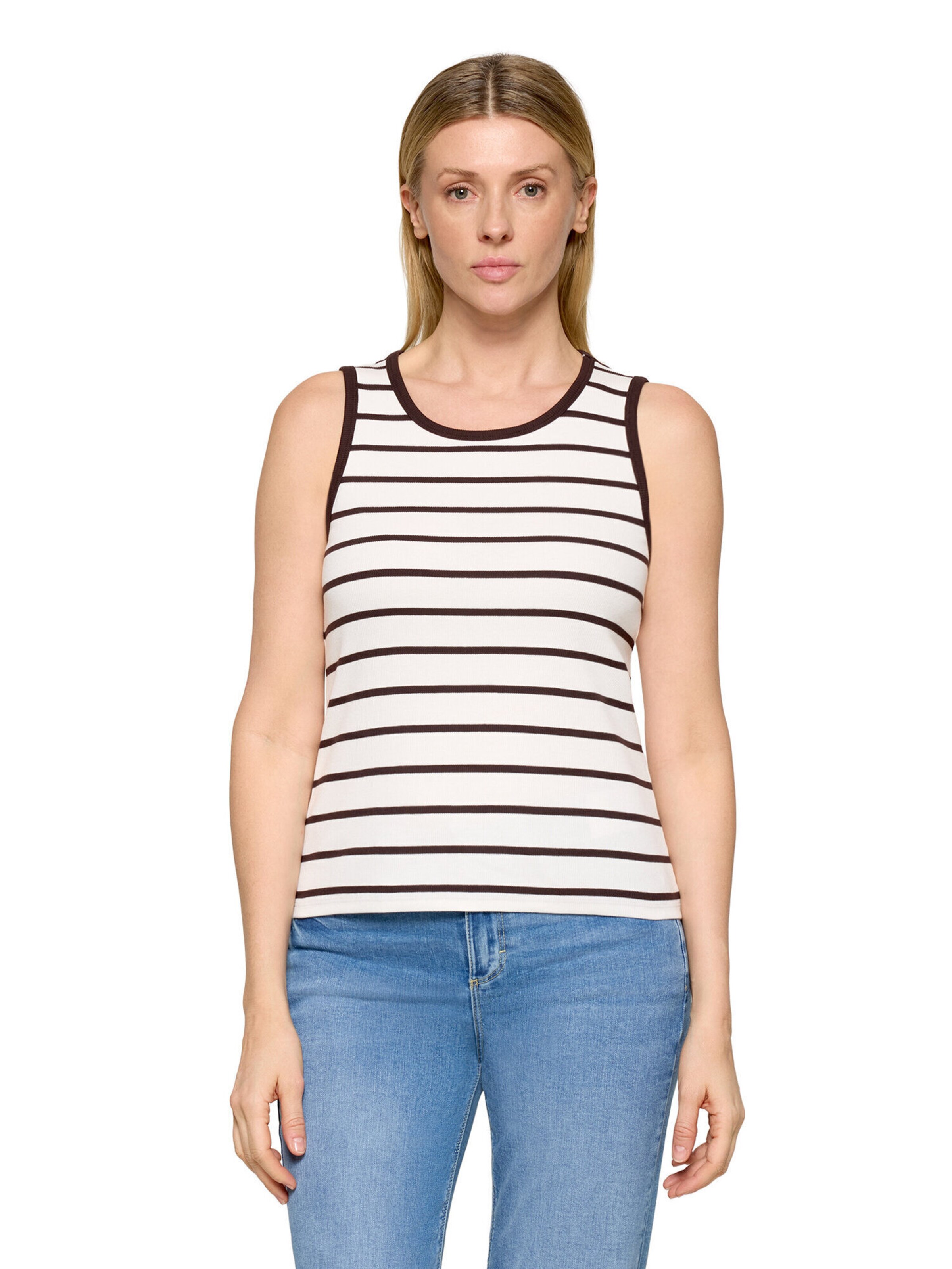 Cartoon Top in White: front