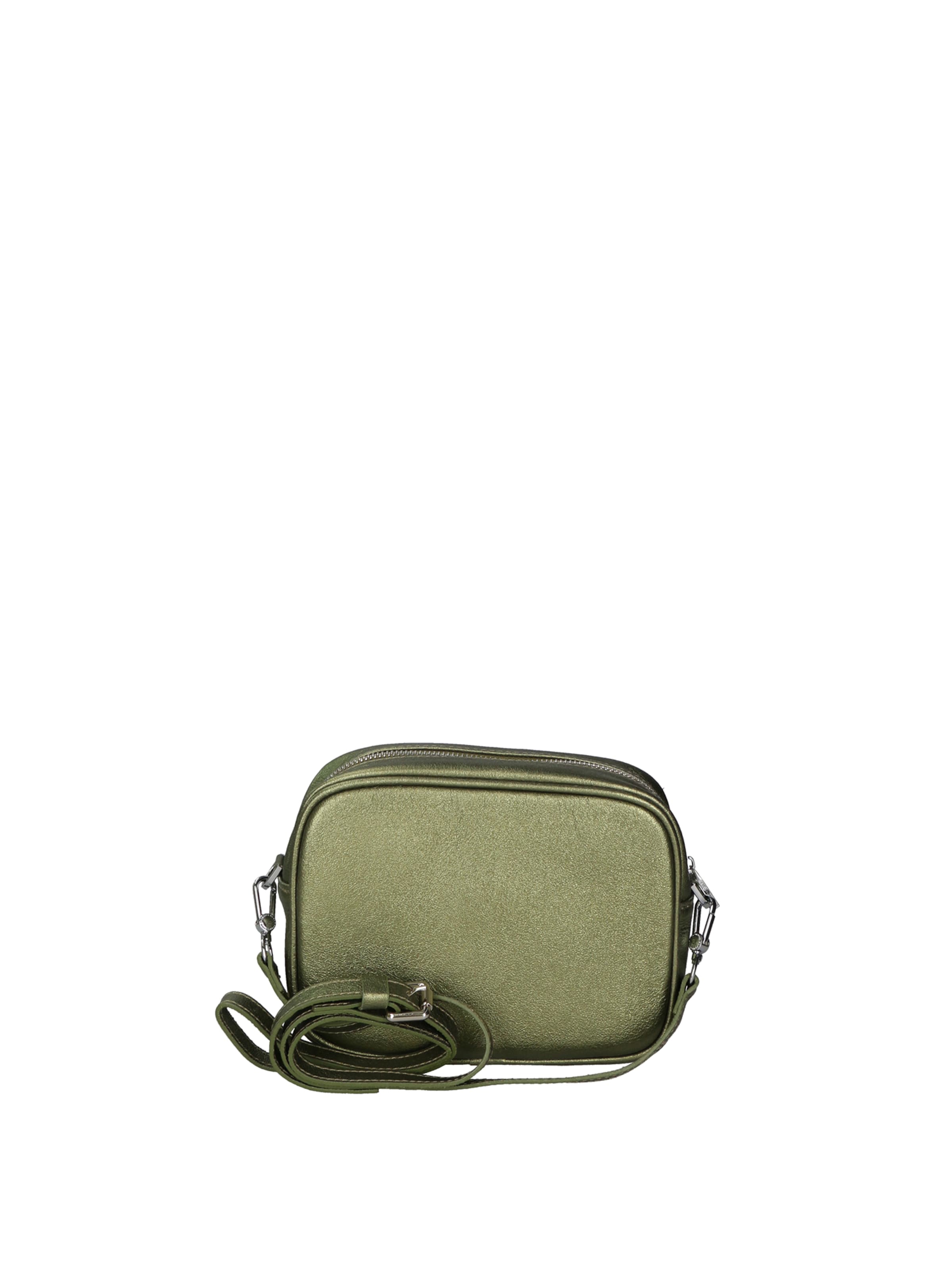 Borsa a tracolla 'Borsa a Tracolla Donna Pelle Laminata con Zip' di Virginia Rhinè in verde