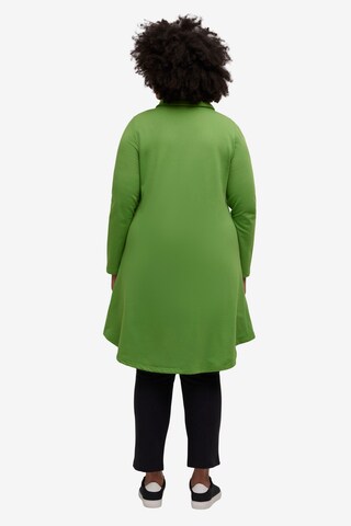 Ulla Popken Zip-Up Hoodie in Green