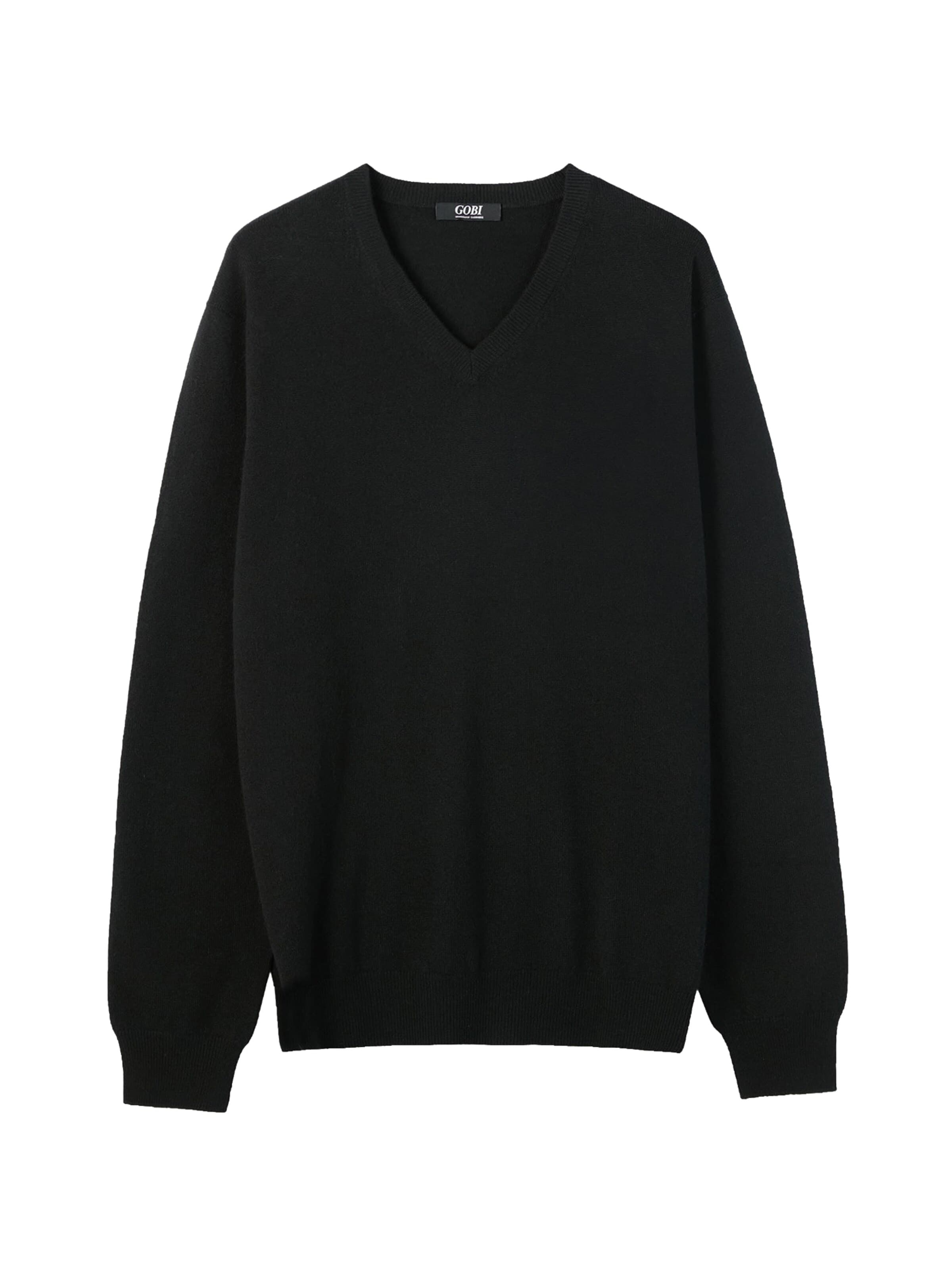 Pull-over 'Men's Essential Cashmere V-Neck Sweater' GOBI Cashmere en noir : devant