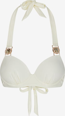 Moda Minx - Top de biquíni 'Amour' em branco: frente