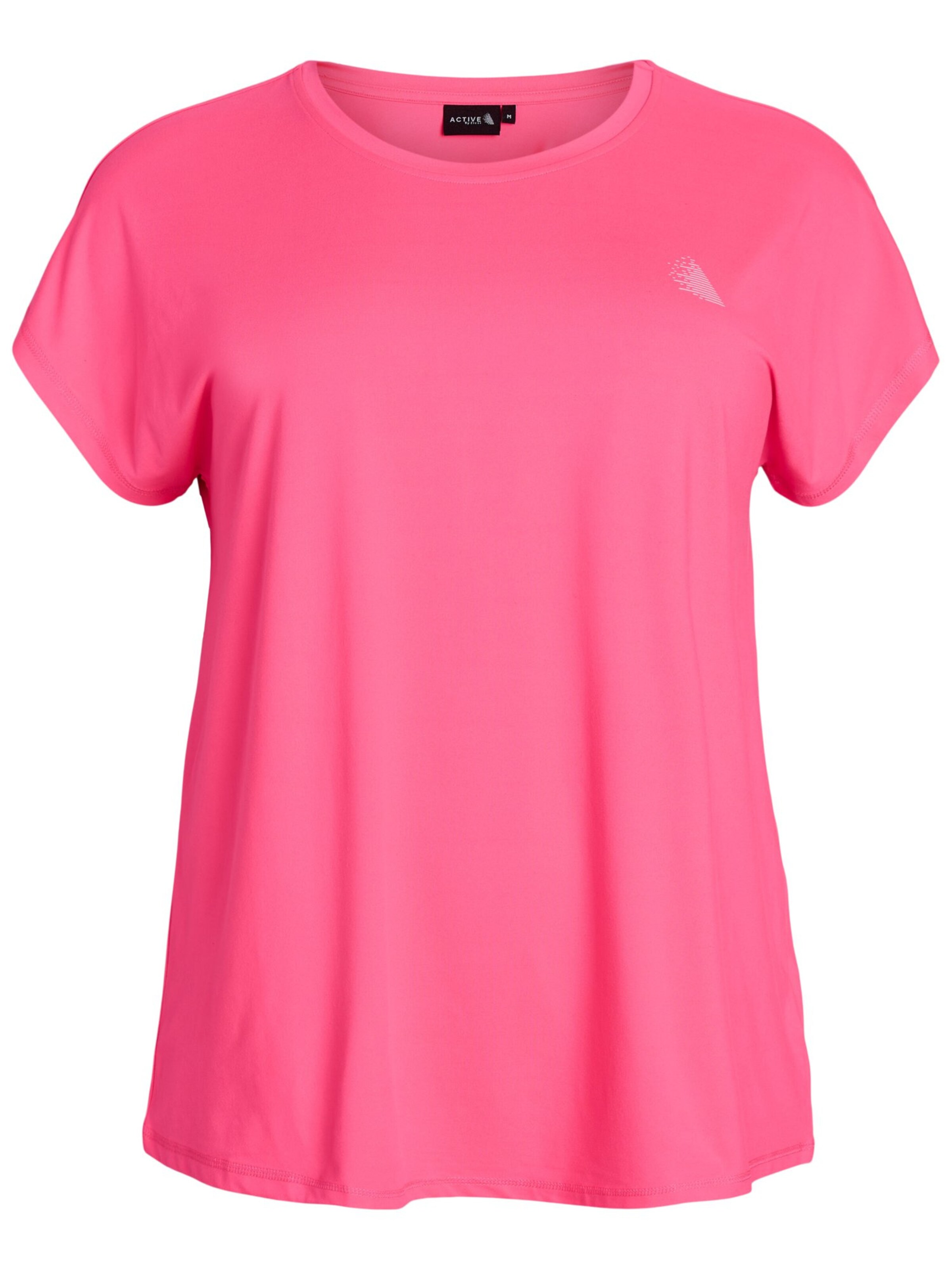 Zizzi T-shirt 'ABASIC' in Pink: Vorderseite