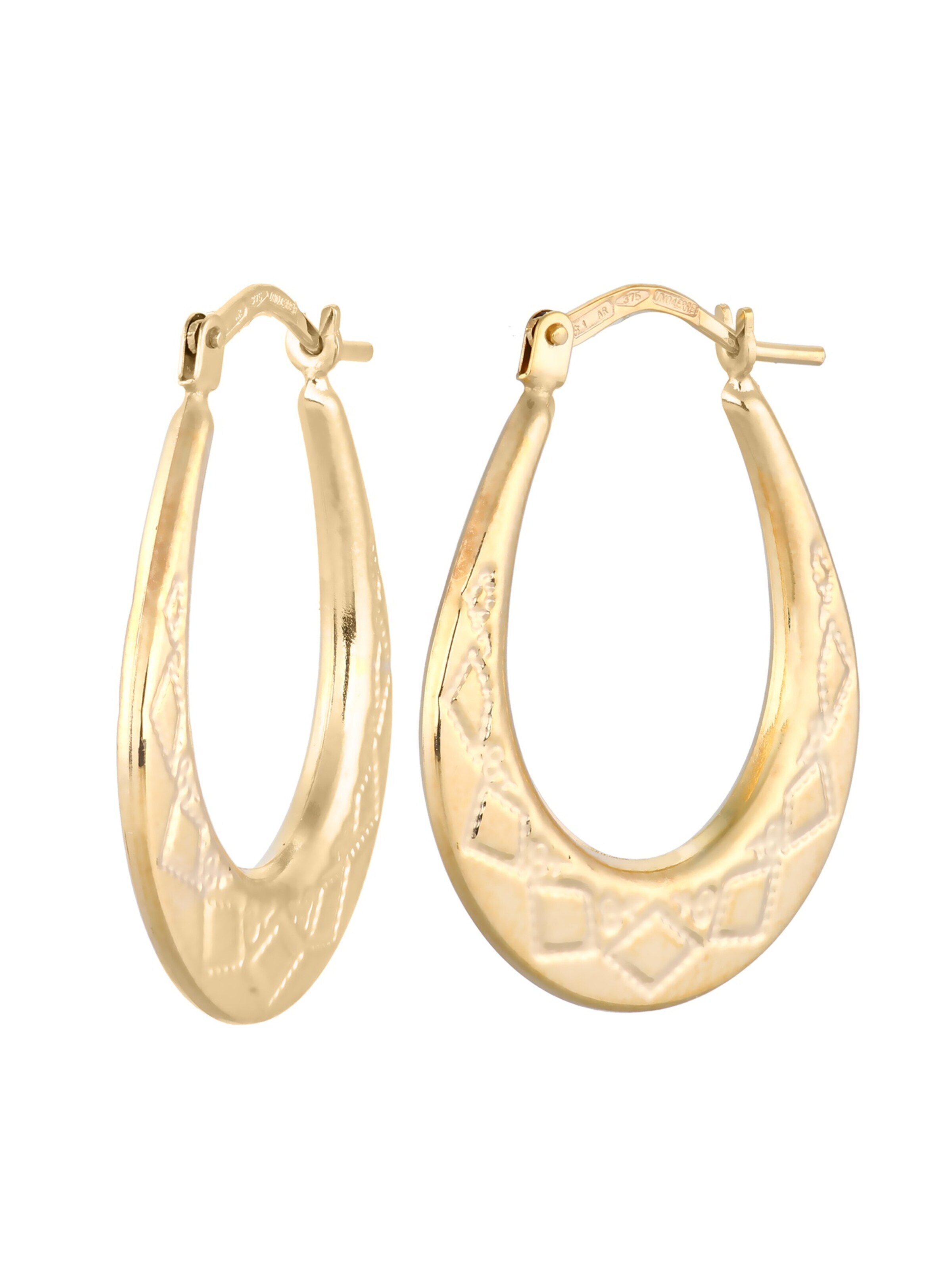 Boucles d'oreilles Vanlere en or : devant