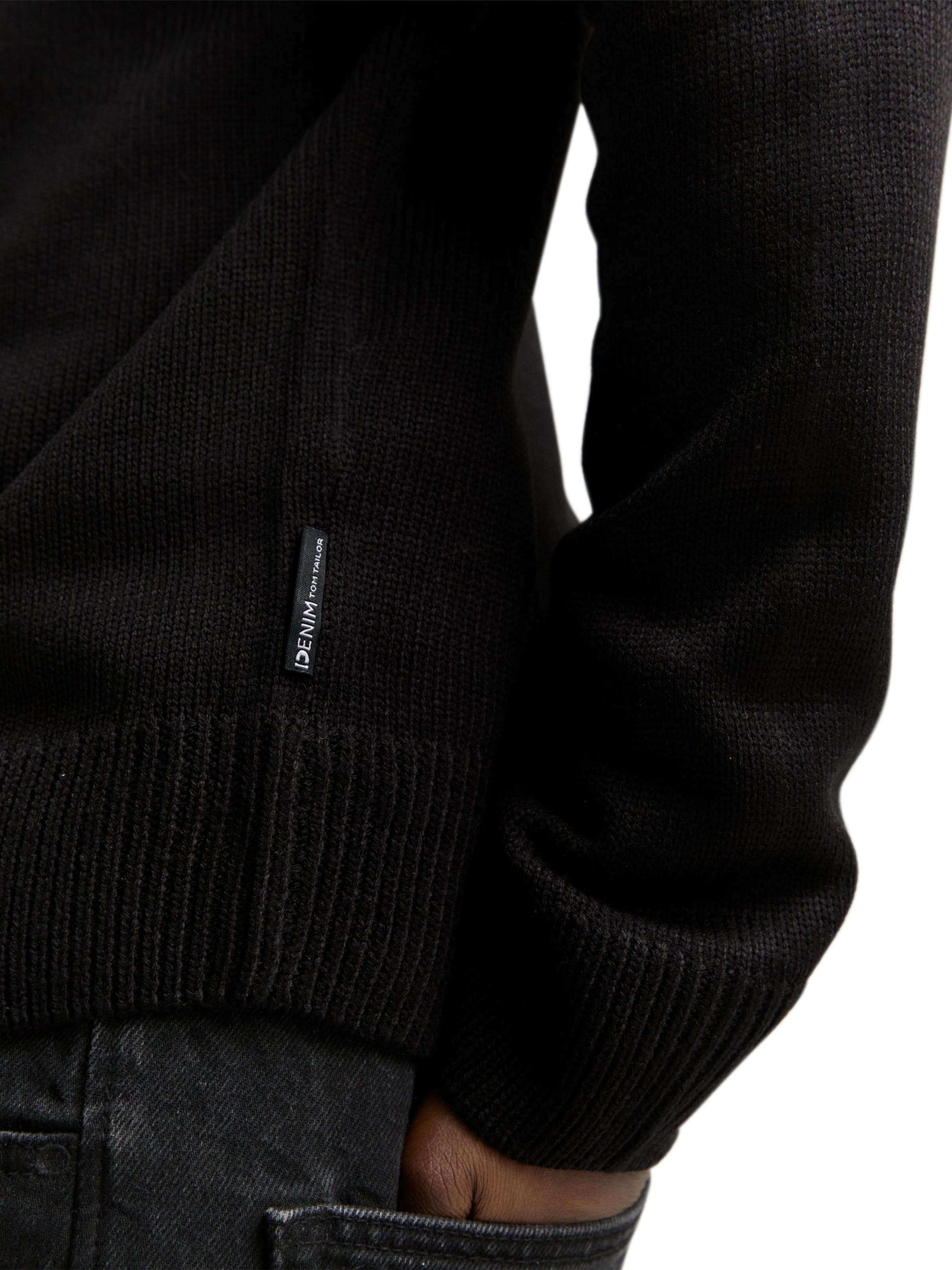 TOM TAILOR DENIM Sweater in Black