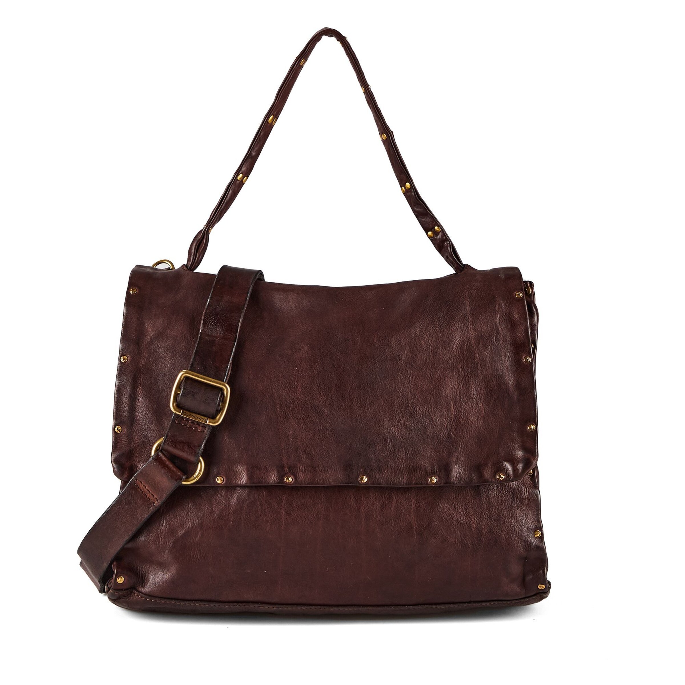 Borsa a spalla 'Zelda' di Campomaggi in marrone: frontale