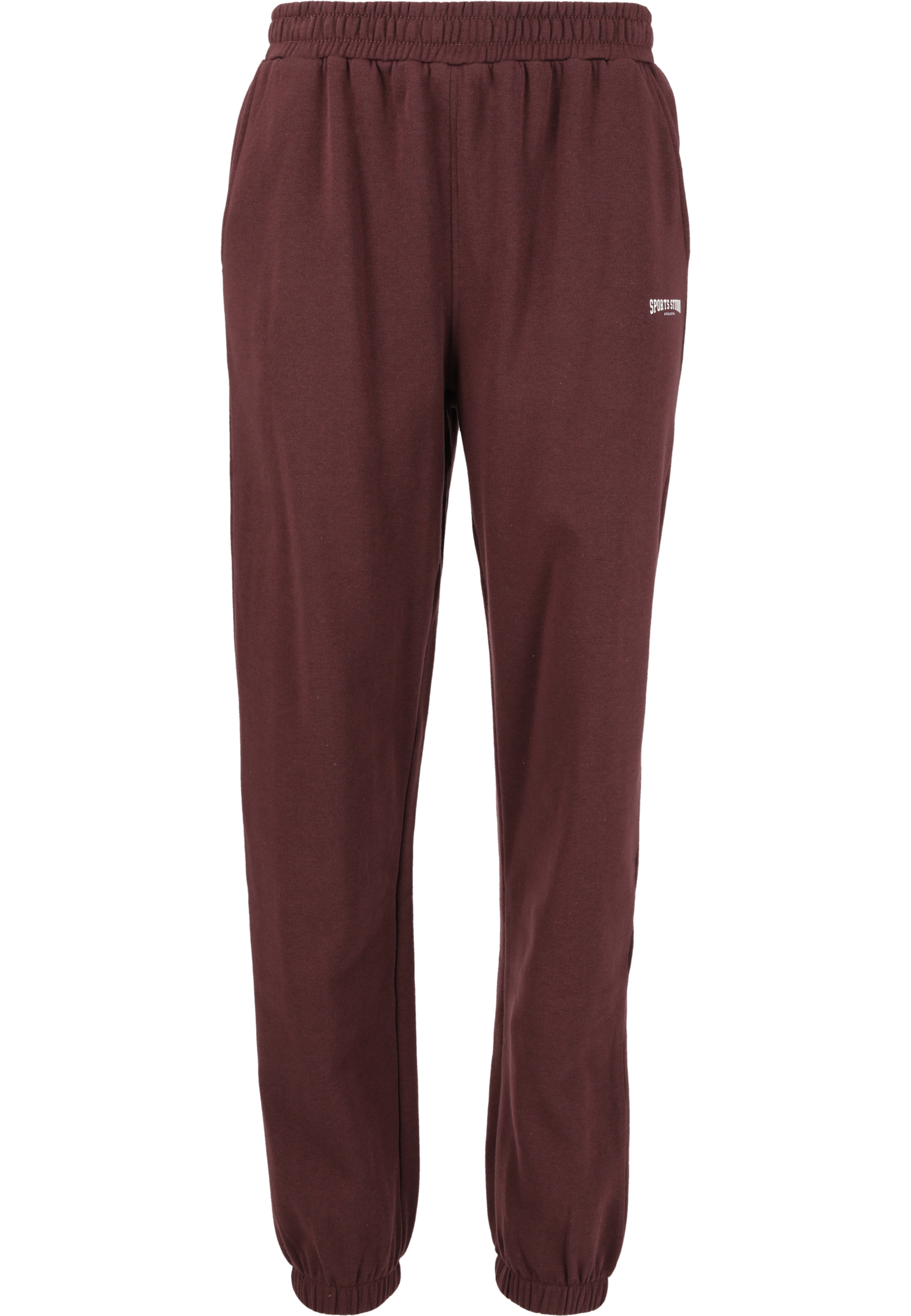 Athlecia Tapered Sportbroek 'Giannis' in Bruin: voorkant