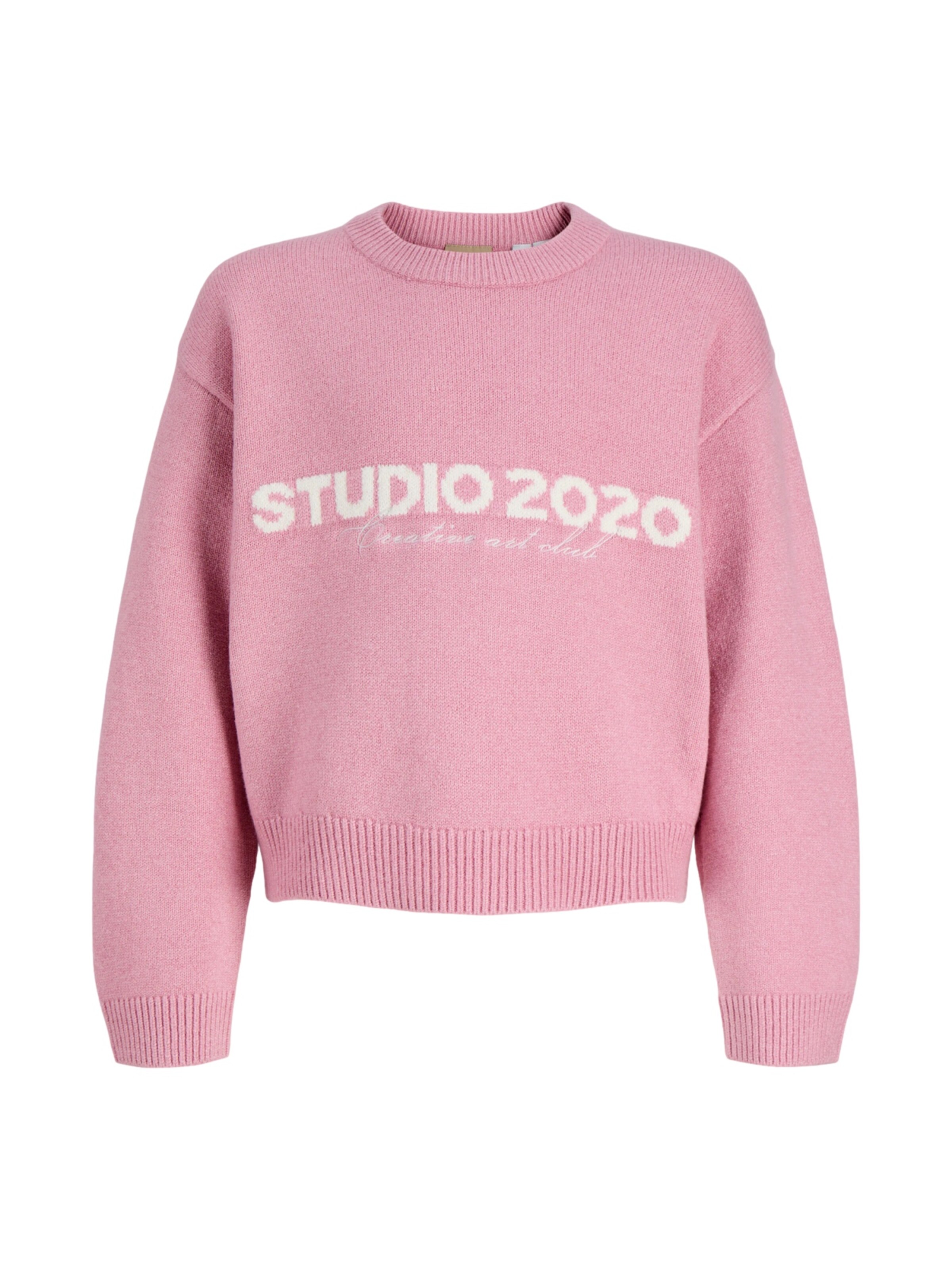 Pulover 'JXNORREBRO' pe 128 JJXX pe roz eozină / alb, Vizualizare produs