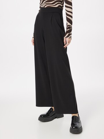 Wide Leg Pantalon à pince 'Kate' ICHI en noir : devant