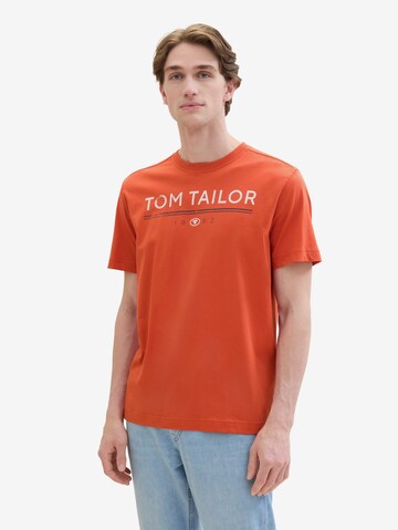 oranžs TOM TAILOR T-Krekls: no priekšpuses