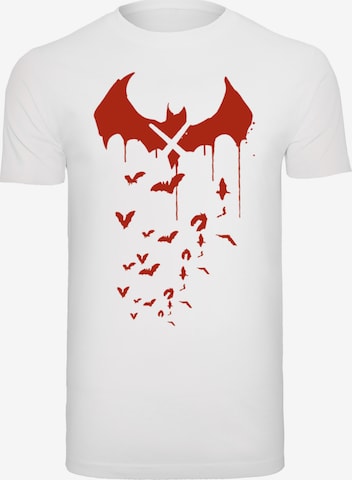 F4NT4STIC Shirt 'DC Comics Batman Arkham Knight Bats X Drip' in White: front