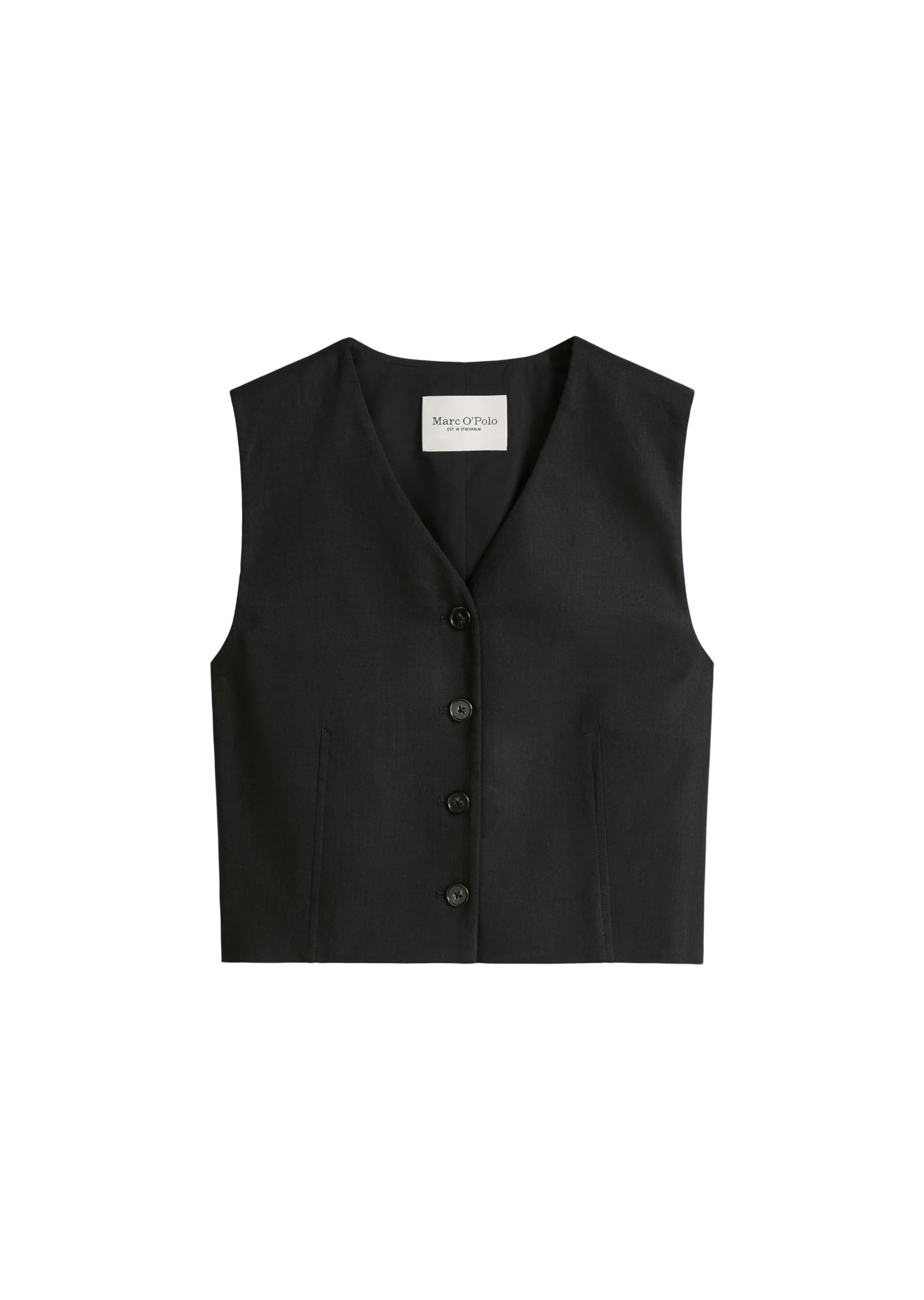 Marc O'Polo Gilet in Zwart: voorkant