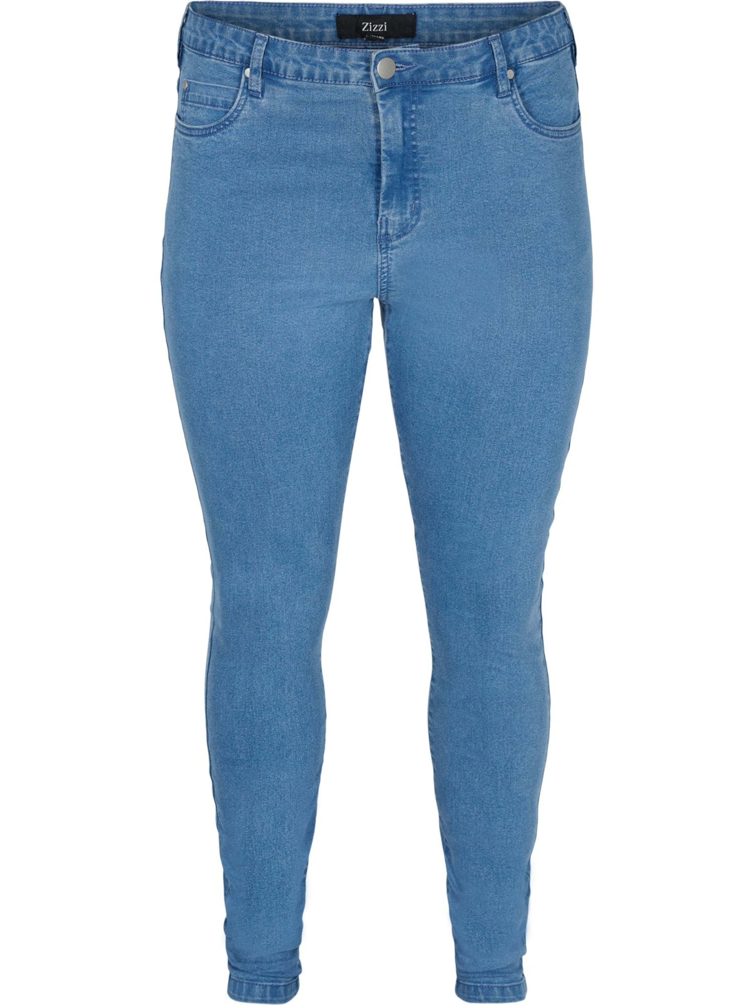 Zizzi Jean 'AMY' en bleu denim, Vue avec produit