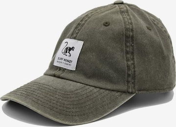 Surf Monkey Athletic Cap in Green: front