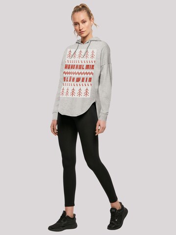 F4NT4STIC Sweatshirt 'Ho Ho Hol mir Glühwein Weihnachten' in Grijs