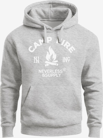Neverless Sweatshirt 'Fire' in Grau: Vorderseite