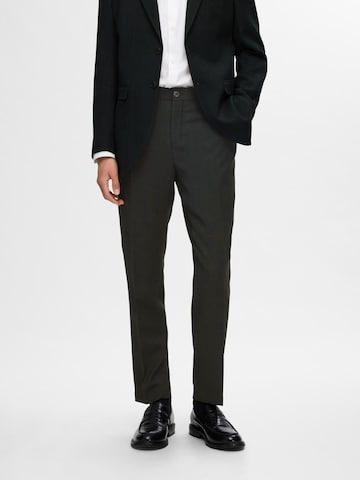 SELECTED HOMME Slimfit Bukser med fals i grøn: forside