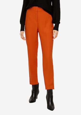 s.Oliver BLACK LABEL Tapered Pleated Pants in Orange: front