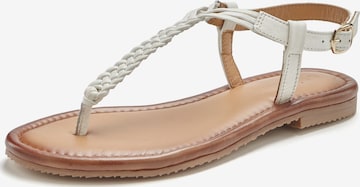 VIVANCE T-Bar Sandals in White: front