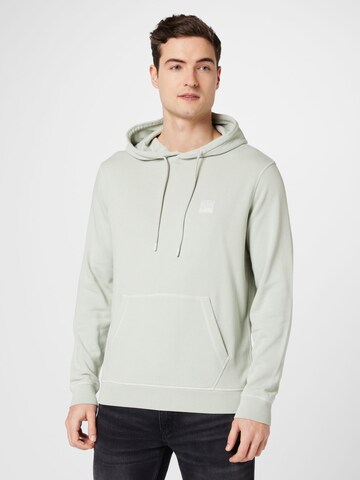 BOSS Orange - Sweatshirt 'Wetalk' em cinzento: frente