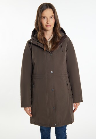 usha BLUE LABEL Winter parka 'Fenia' in Brown: front