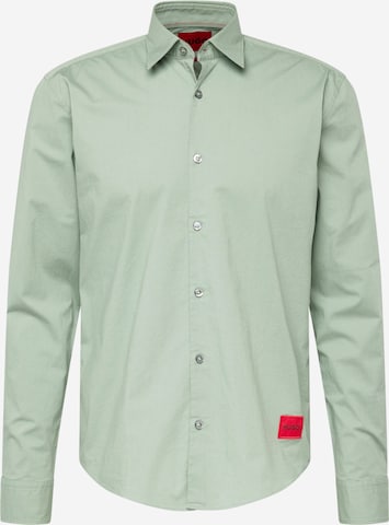 HUGO Red Button Up Shirt 'Ermo' in Green: front