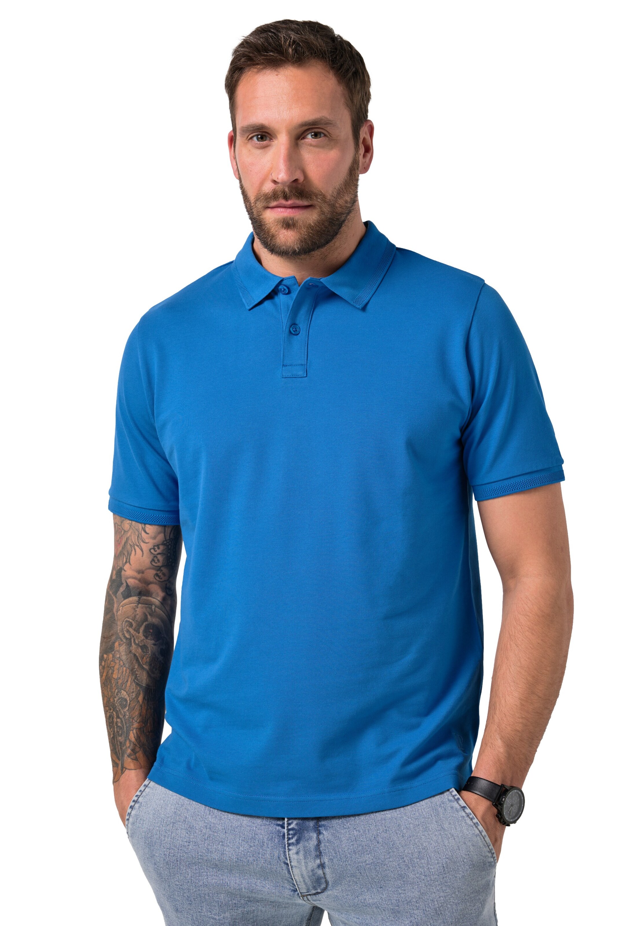 JP1880 Poloshirt in Blau: Vorderseite