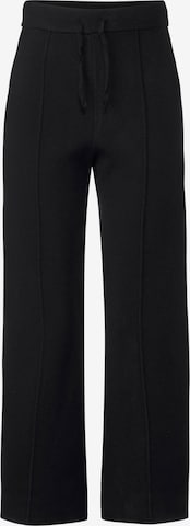 Wide leg Pantaloni de la STREET ONE pe negru: față