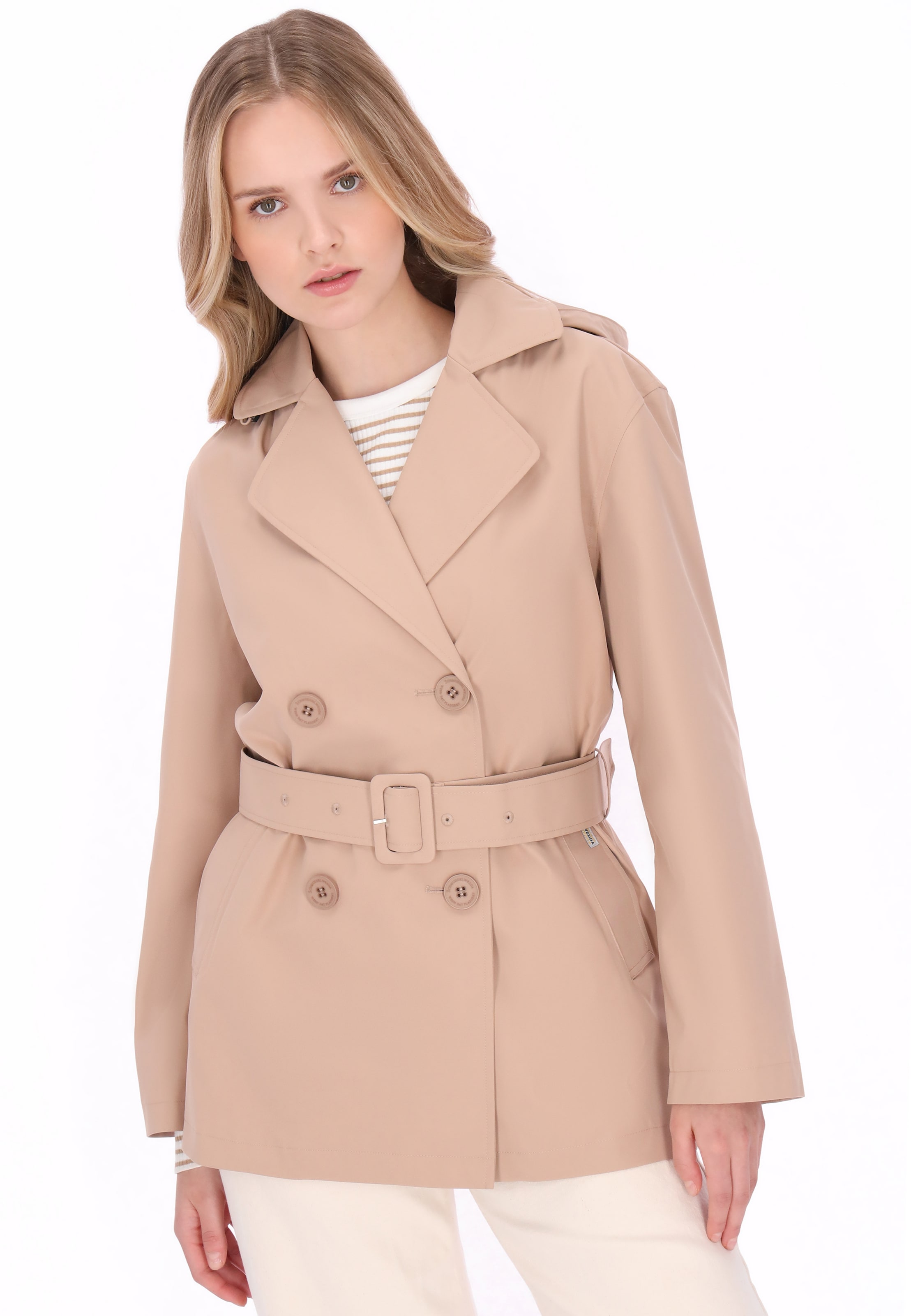 Schmuddelwedda Tussenmantel in Beige: voorkant