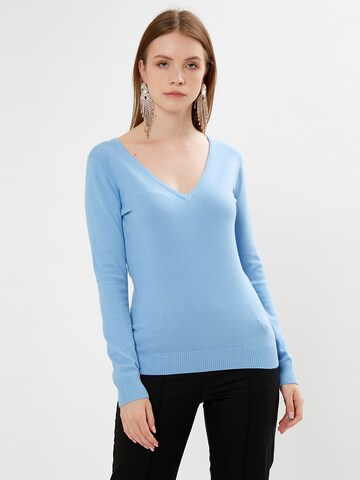 Influencer Pullover in Blau: predná strana