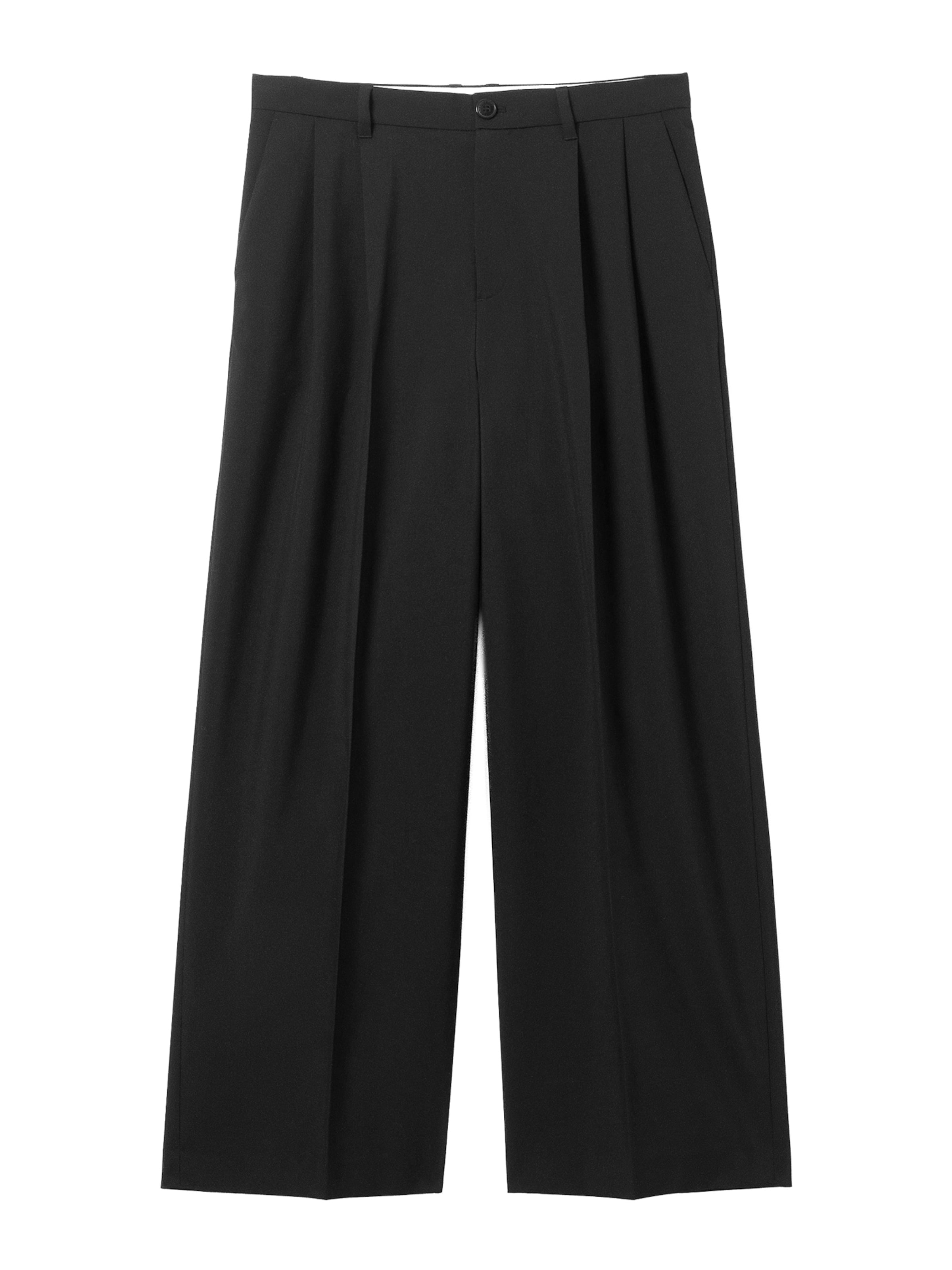 WEEKDAY - Pierna ancha Pantalón plisado 'Nate' en negro: frente