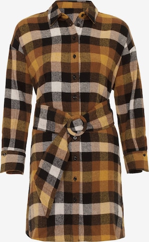Jimmy Sanders Shirt Dress in Brown: front