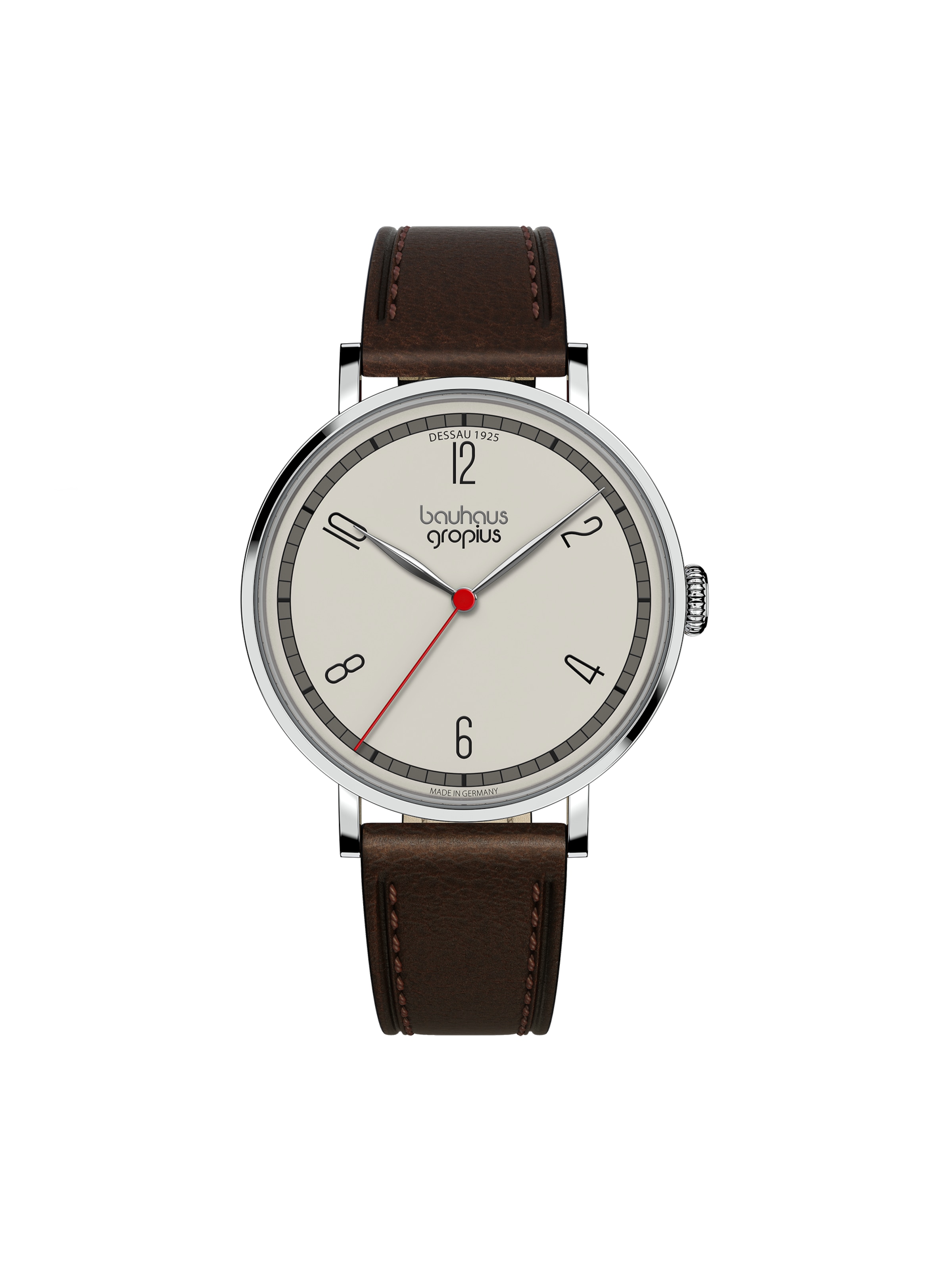 WALTER GROPIUS Analog Watch 'DESSAU 1925' in Beige: front