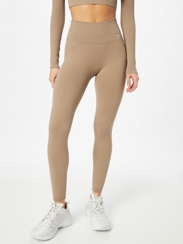 Skinny Pantalon de sport 'Espresso' aim'n en marron : devant