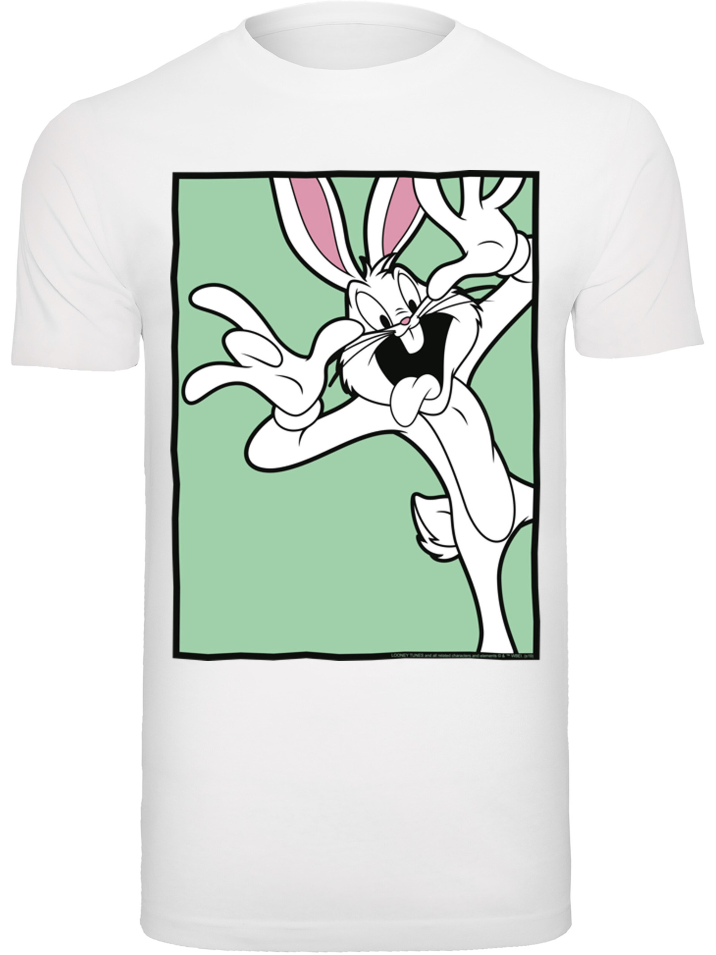 T-Shirt 'Looney Tunes Bugs Bunny' F4NT4STIC en blanc : devant