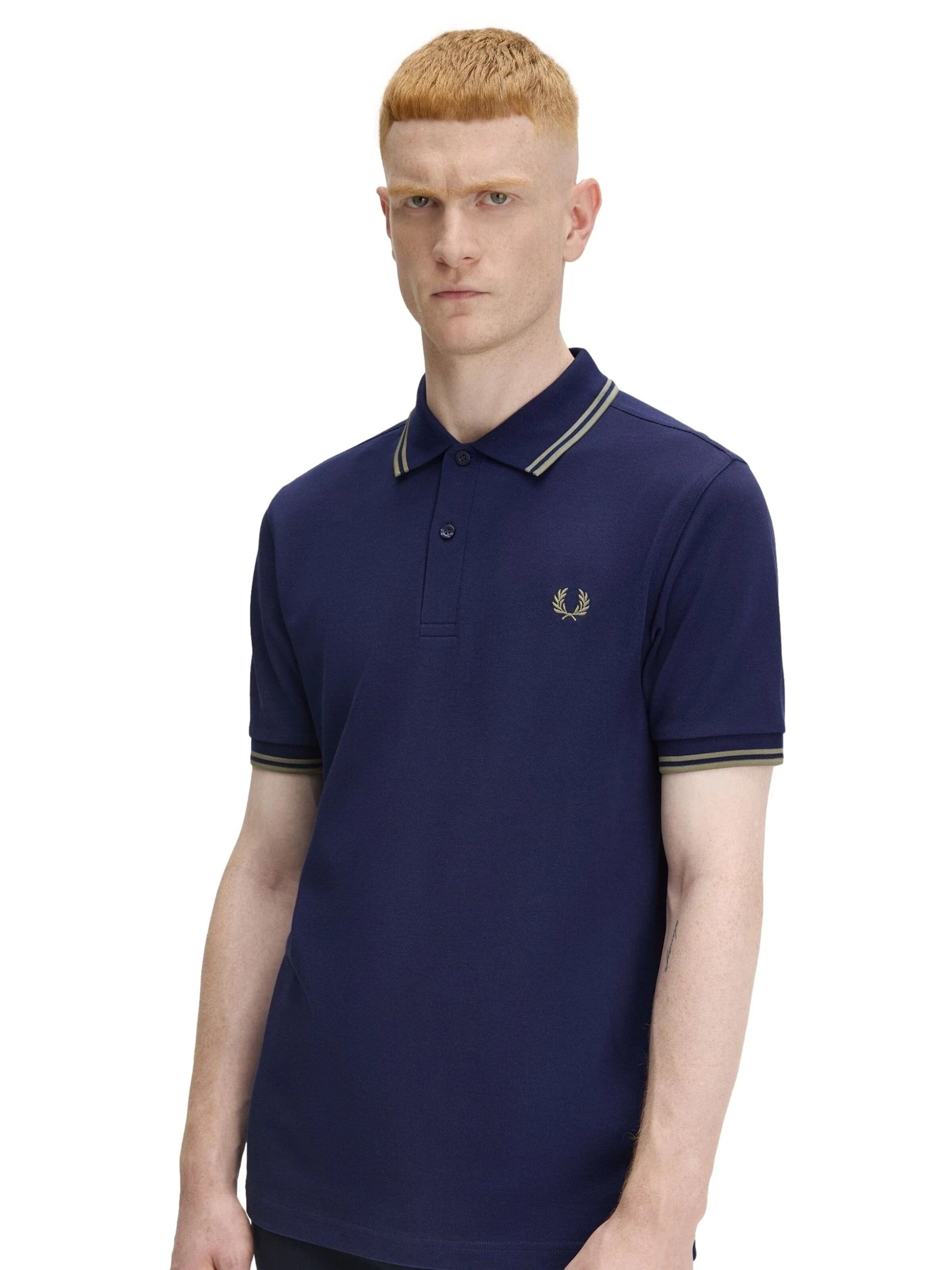 Fred Perry - Camiseta 'Polo fred perry marino/verde twin tipped shirt' en azul