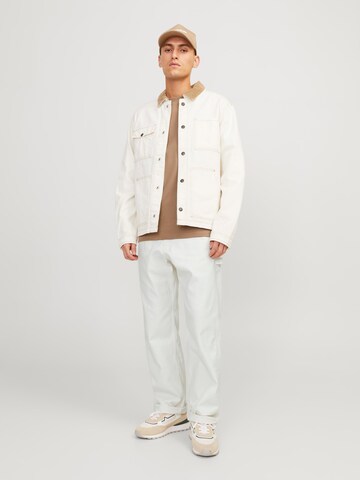 JACK & JONES Loosefit Cargobyxa 'JPSTEddie JJCarpenter' i vit