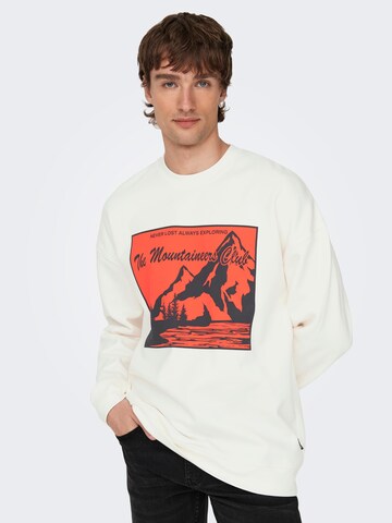 Sweat-shirt 'Eli' Only & Sons en blanc : devant