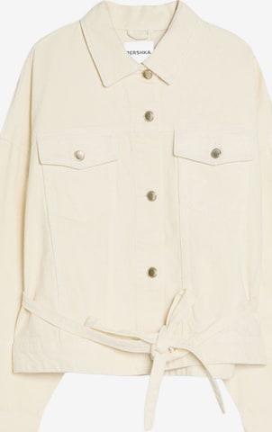 BershkaPrijelazna jakna - bež boja: prednji dio