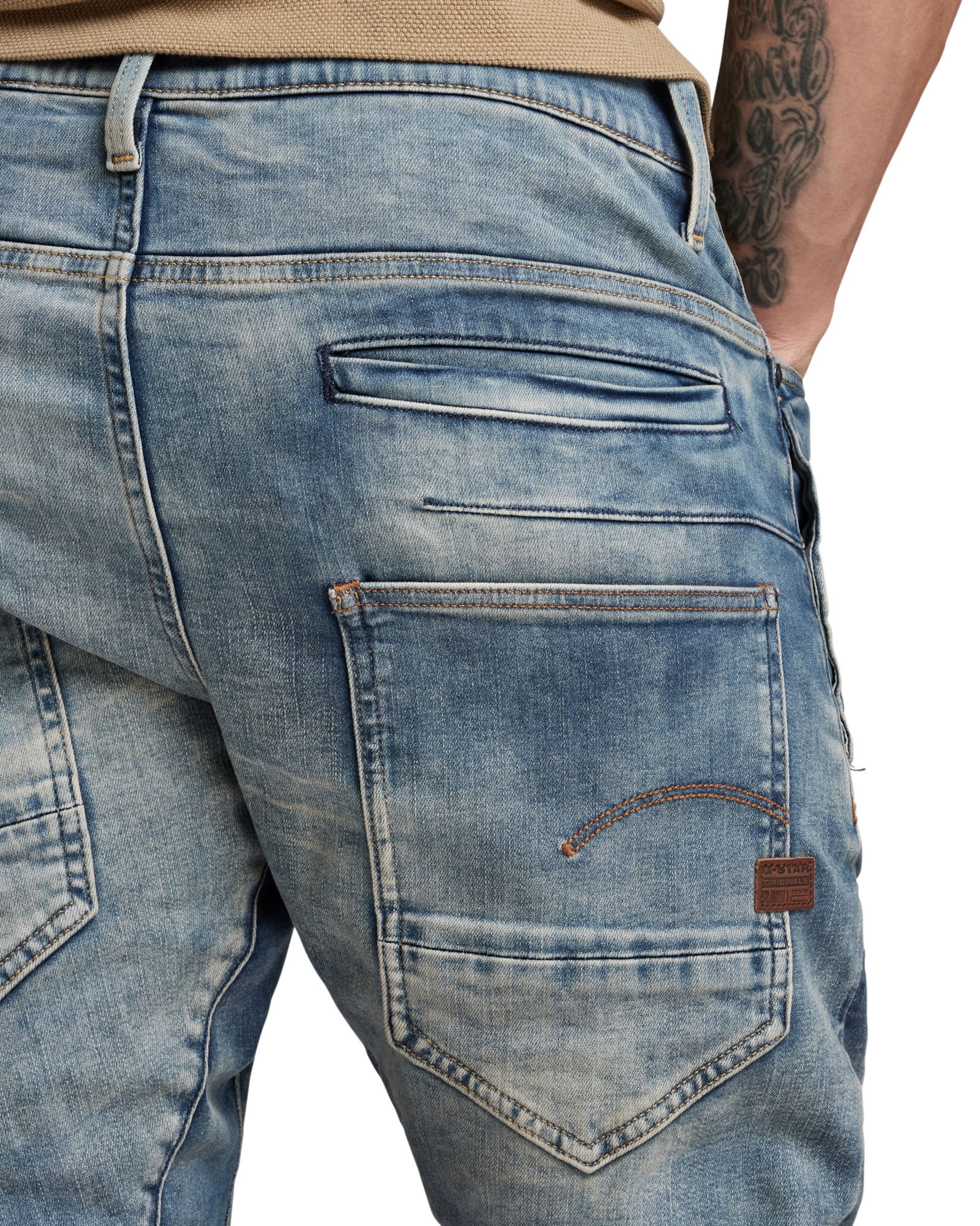 mėlyna G-STAR Prigludęs Džinsai 'D-Staq 3D'