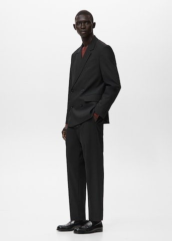MANGO MAN Loose fit Pleat-Front Pants in Black
