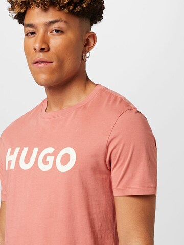 HUGO Μπλουζάκι 'Dulivio' σε ροζ