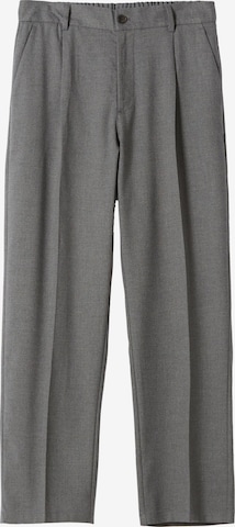 Bershka Wide leg Pleat-front trousers in Grey: front