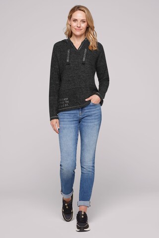 Soccx Kapuzenpullover aus Flauschstrick in Schwarz