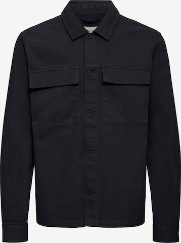 BLEND Übergangsjacke 'BHCuma Overshirt' in Schwarz: Vorderseite