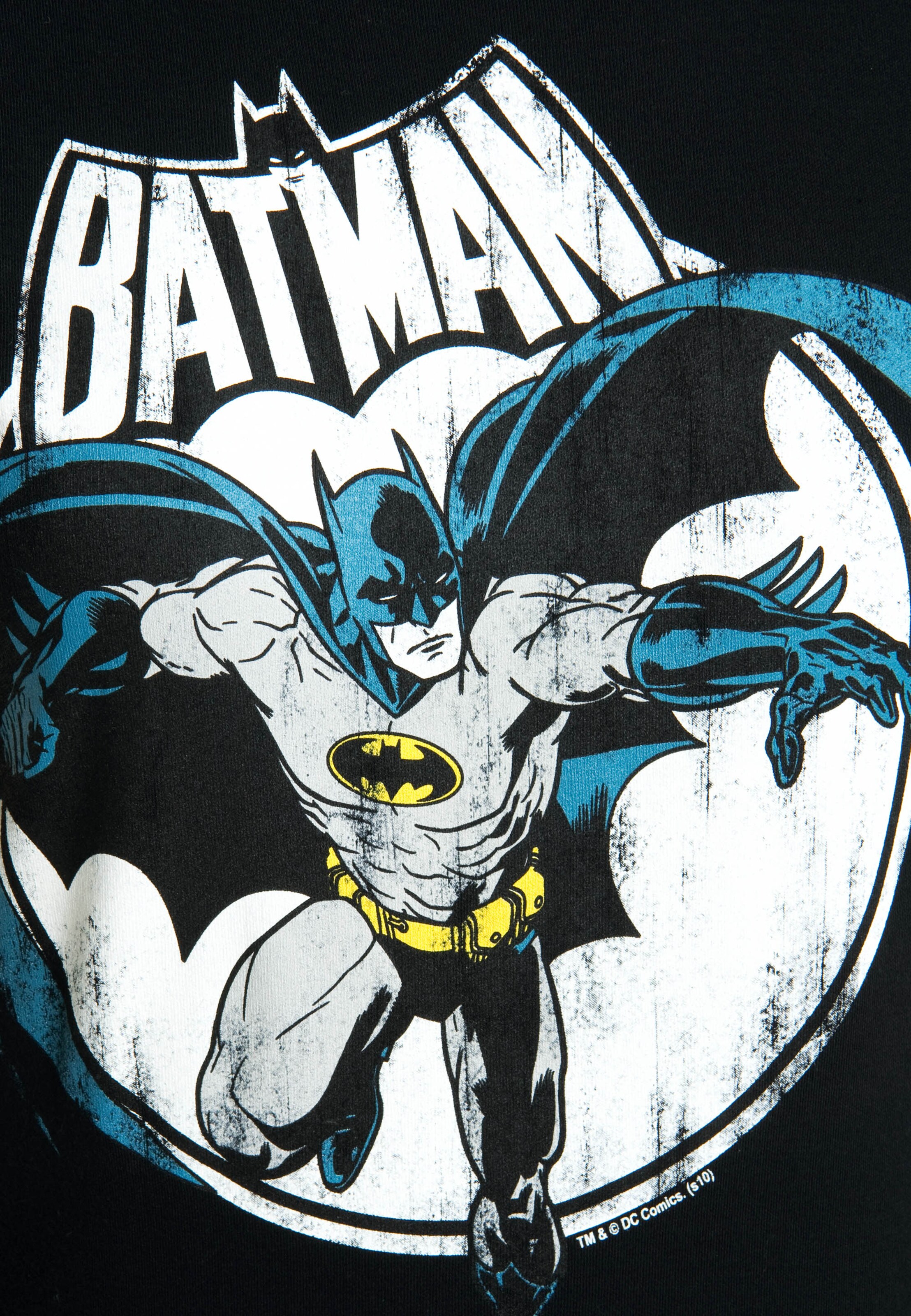 LOGOSHIRT Shirt 'Batman - Fullmoon' in Black