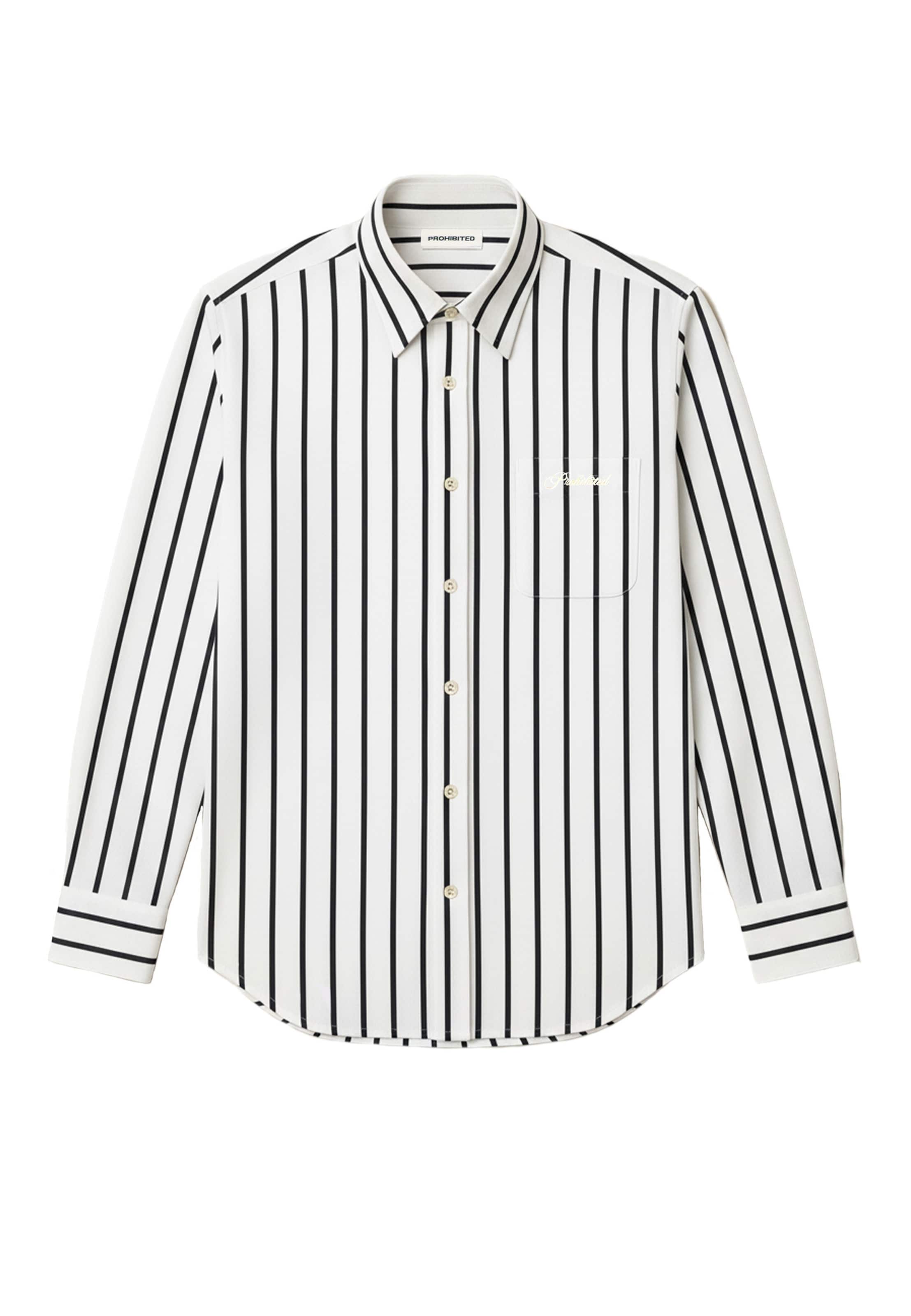Prohibited - Ajuste confortable Camisa en blanco: frente