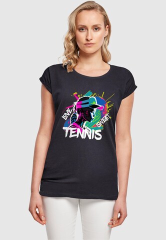 Merchcode T-Shirt 'Tennis Love, Sweat' in Blau: predná strana