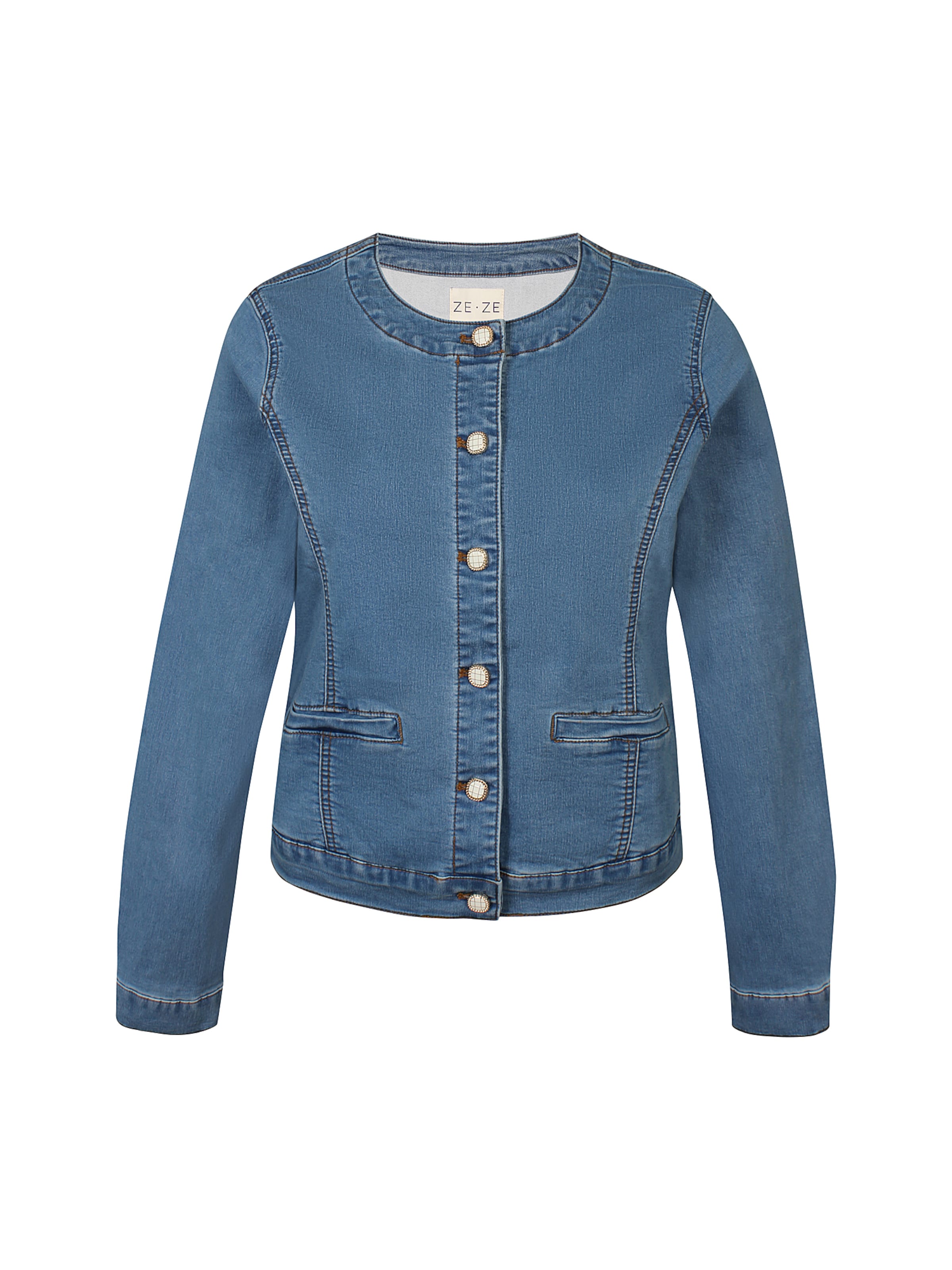 ze-ze Between-Season Jacket 'Fiora 113' in Blue: front