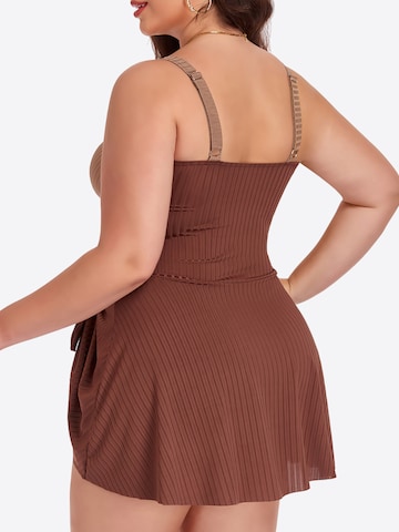 Magicshe Push-up Badeanzugkleid‌‌‌‌‌‌‌‌‌ in Braun
